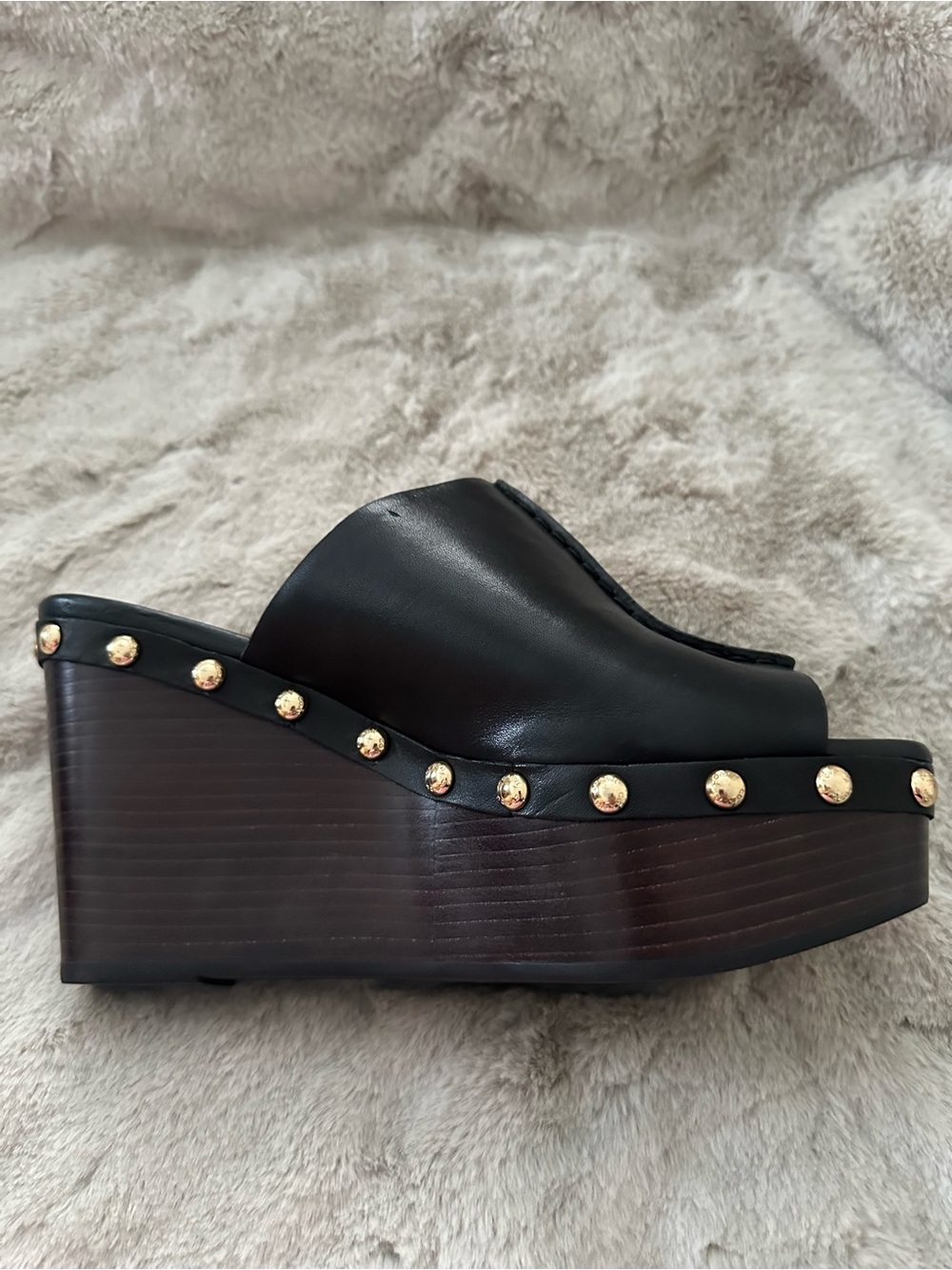 NWOT COACH Hellena Sandals Black Semi Matte Calf - Picture 4 of 6